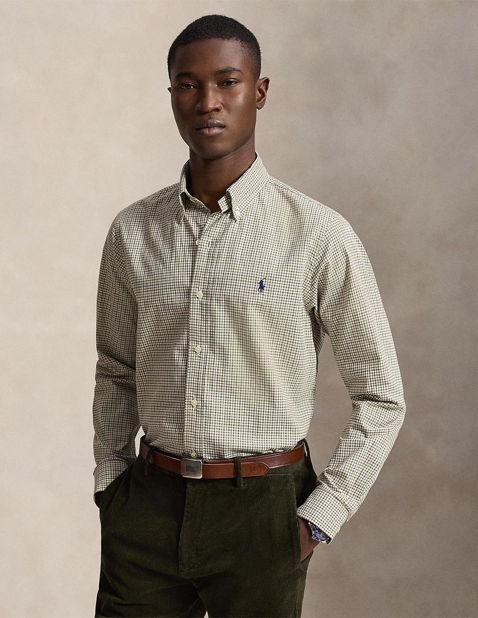 Camisa casual de algodón manga larga para hombre Camisa casual de algodón manga larga para hombre
