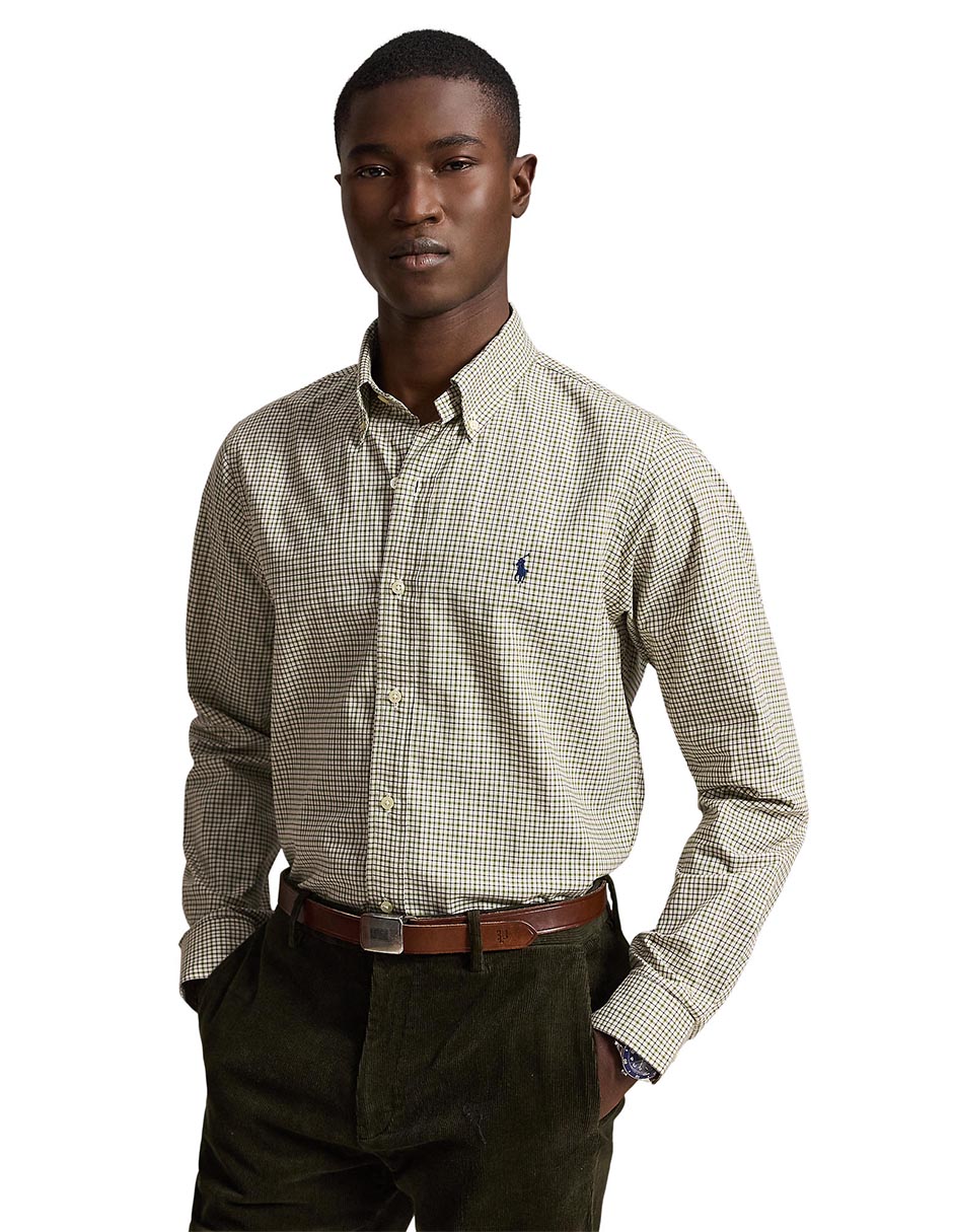 Camisa casual de algodón manga larga para hombre 6