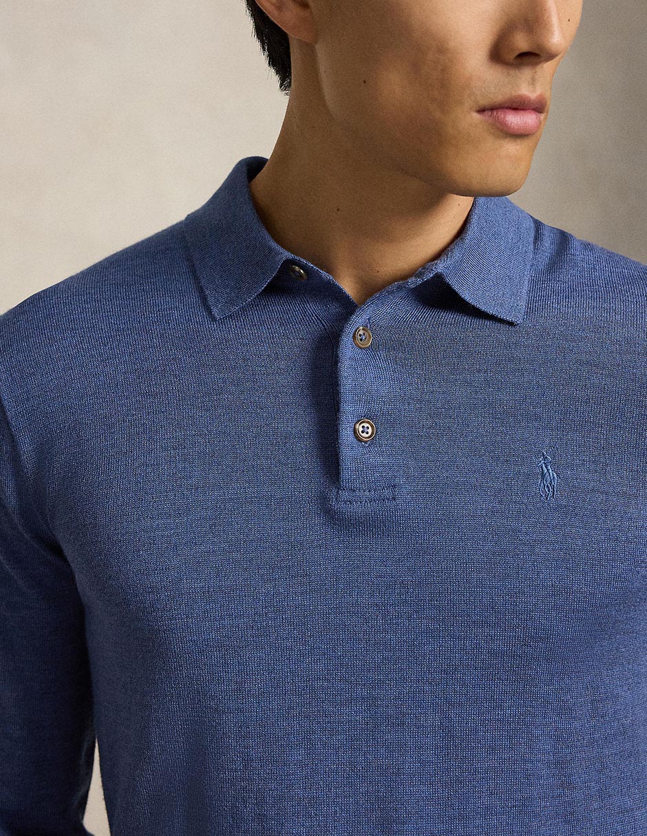 Suéter cuello polo para hombre 4