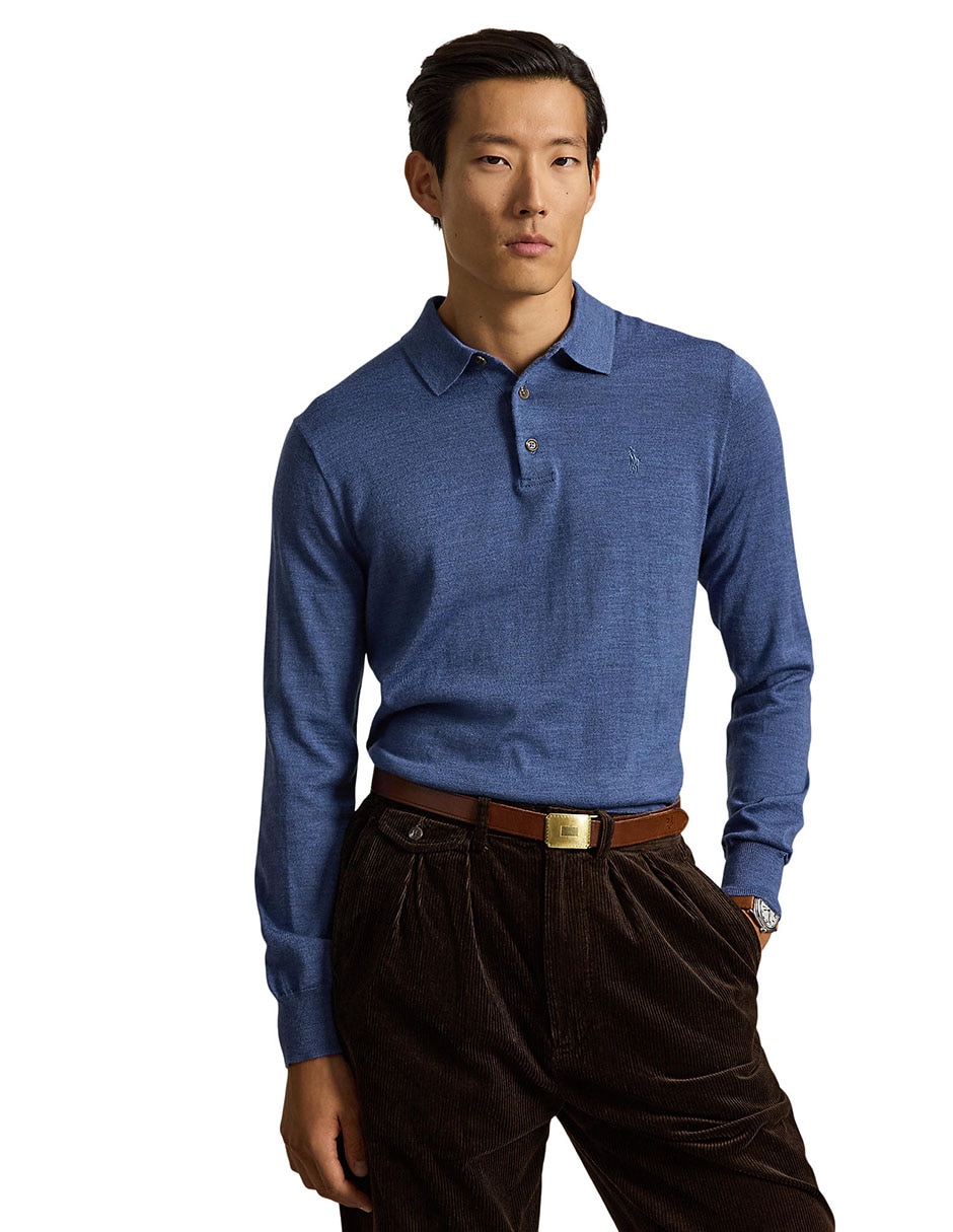 Suéter cuello polo para hombre 5