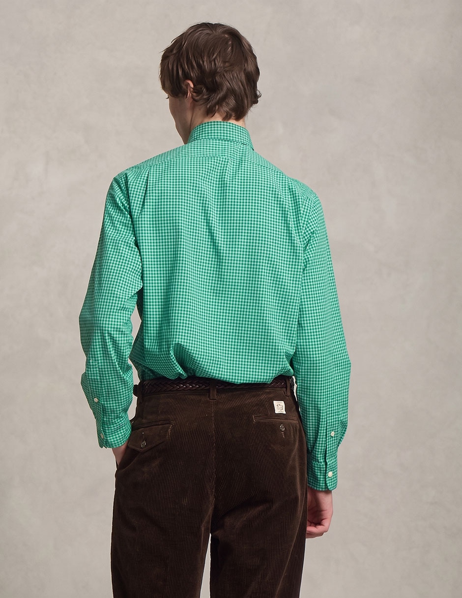 Camisa de vestir de algodón manga larga para hombre