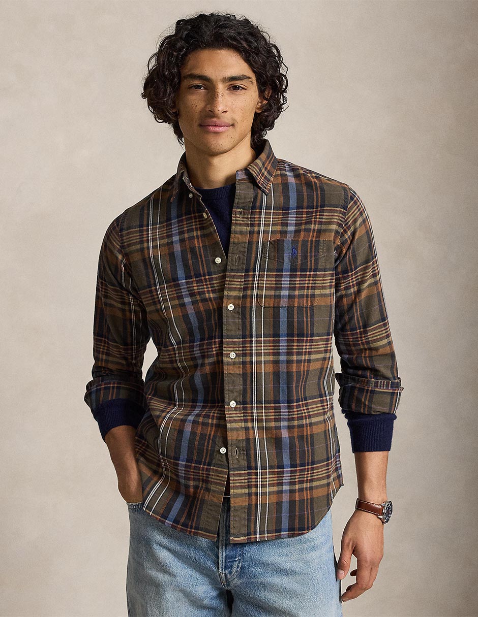 Camisa casual de algodón manga larga para hombre Camisa casual de algodón manga larga para hombre