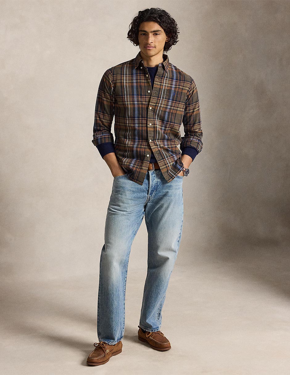 Camisa casual de algodón manga larga para hombre 3