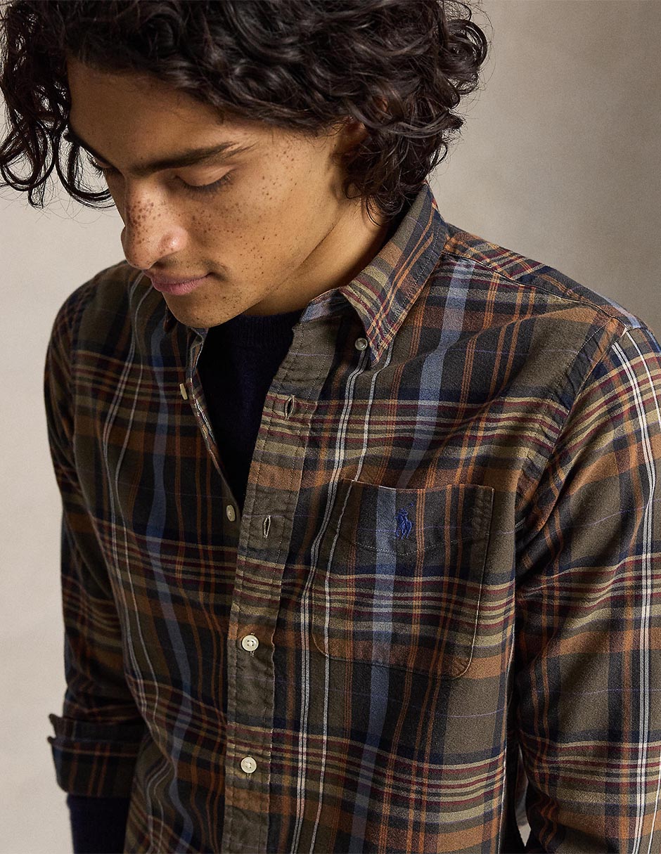 Camisa casual de algodón manga larga para hombre 4