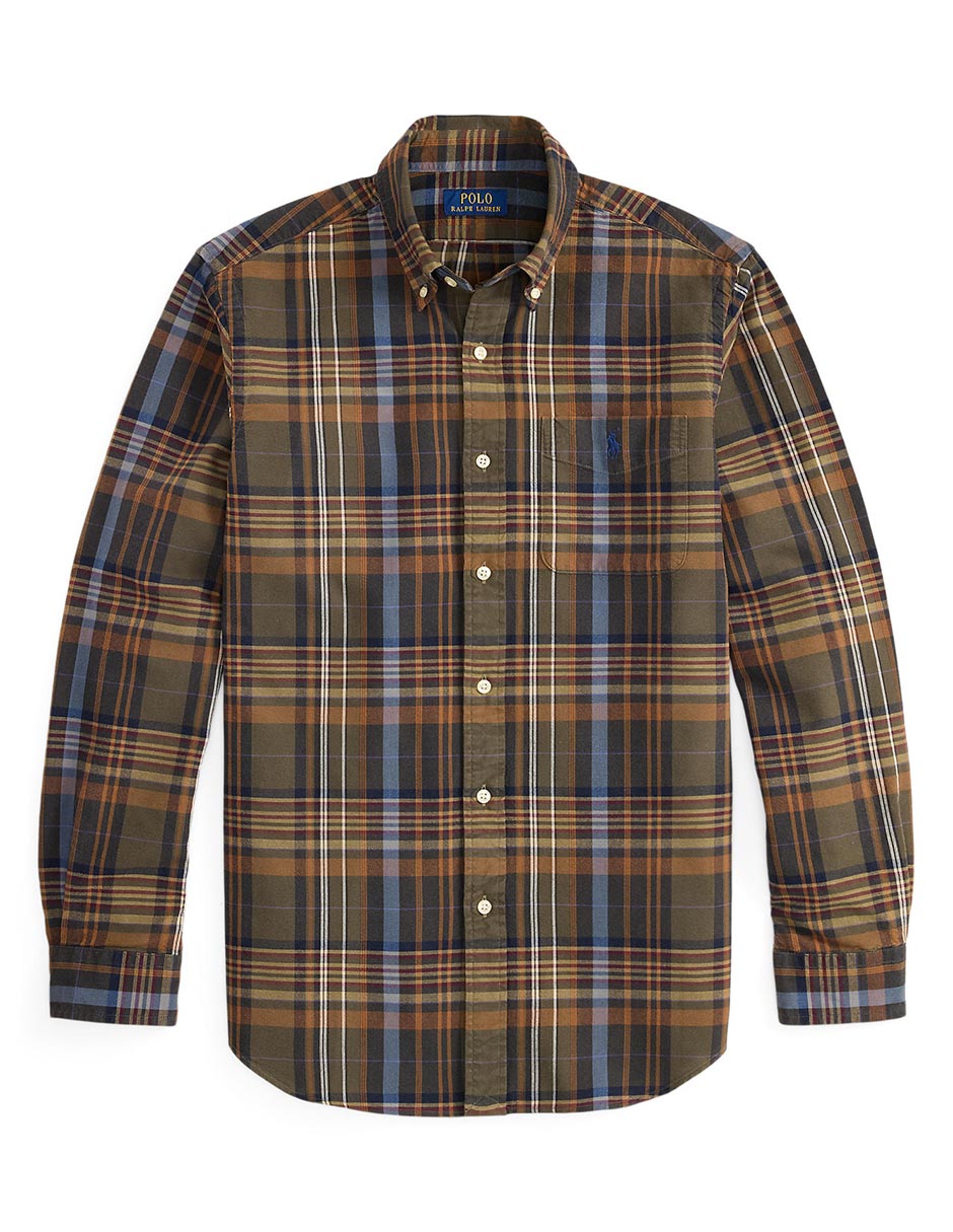 Camisa casual de algodón manga larga para hombre 6