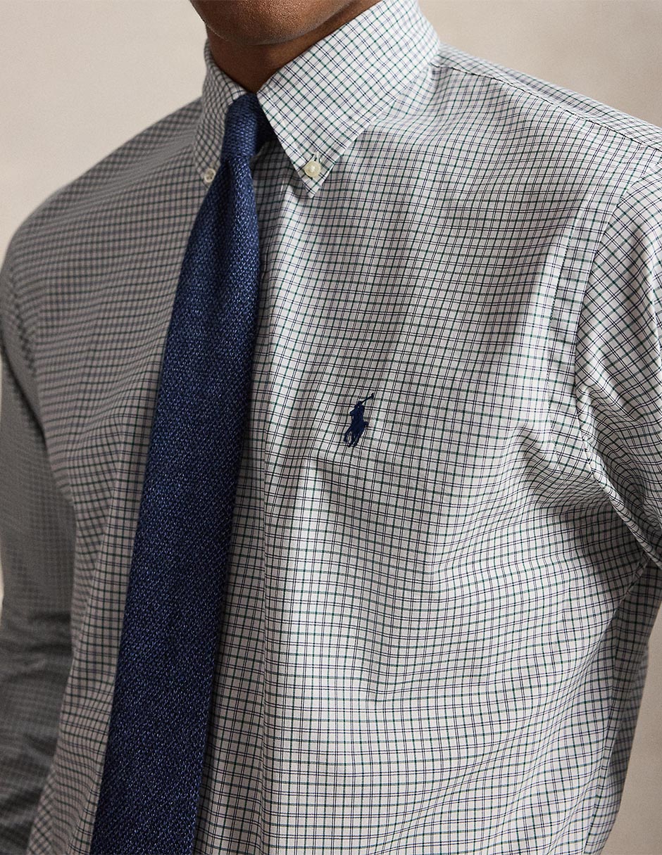 Camisa business casual de algodón manga larga para hombre 4