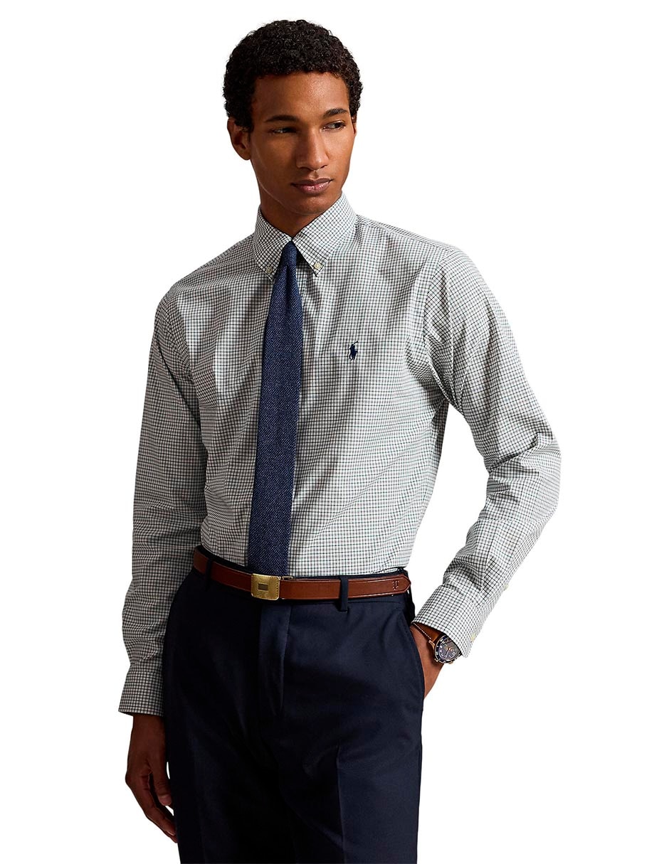 Camisa business casual de algodón manga larga para hombre 9