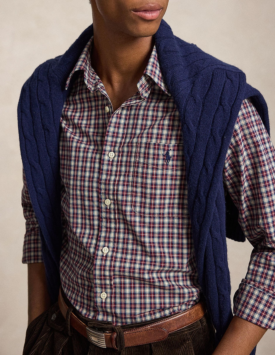 Camisa casual de algodón manga larga para hombre 3