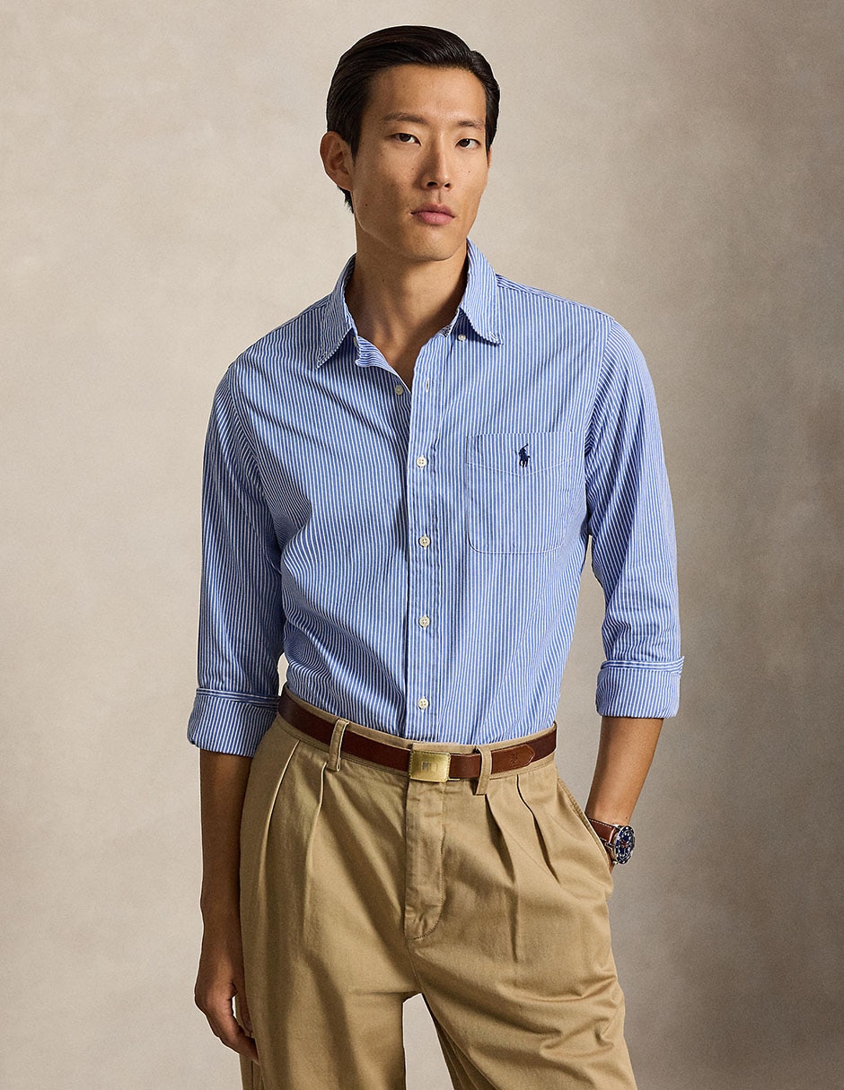 Camisa casual de algodón manga larga para hombre Camisa casual de algodón manga larga para hombre