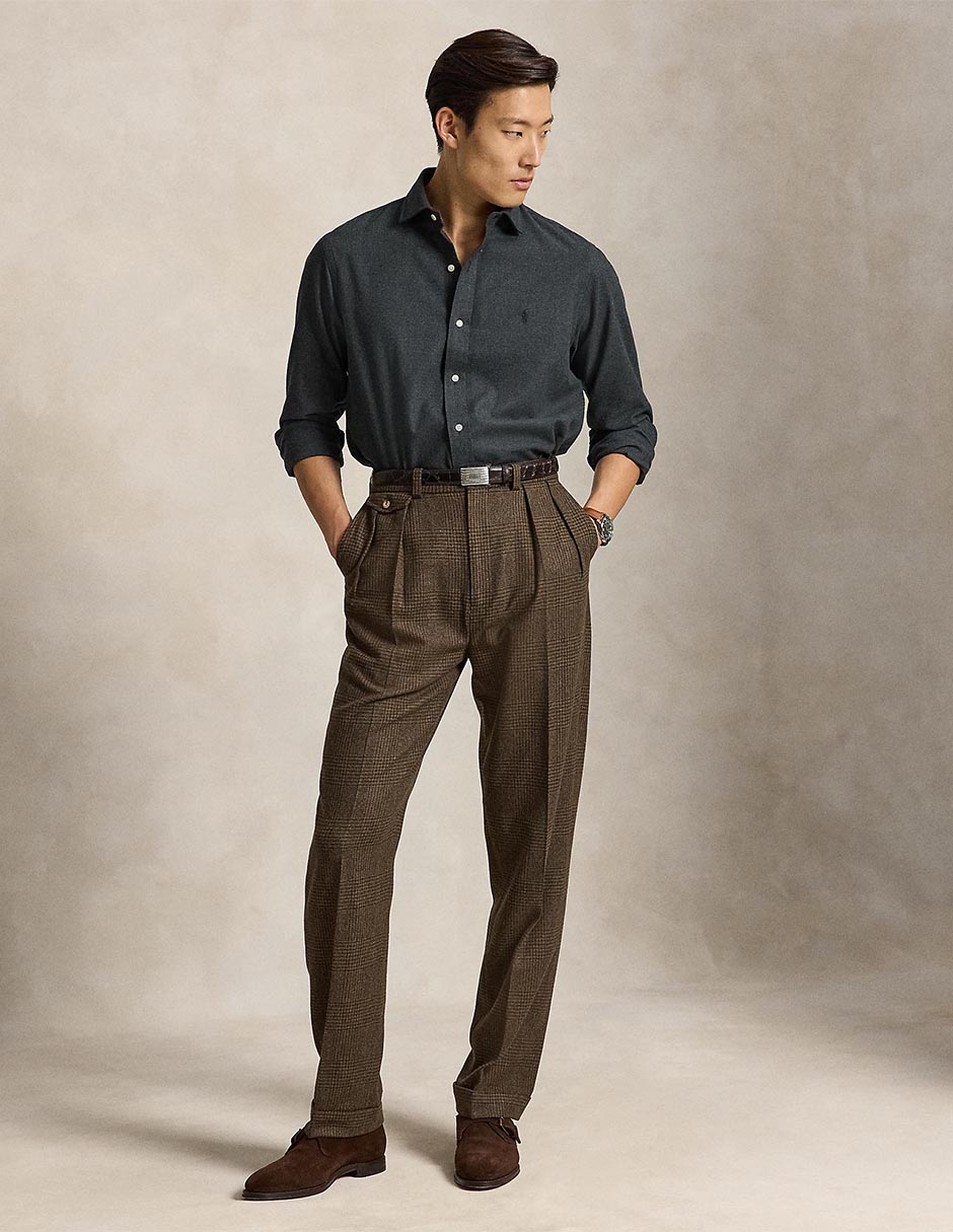 Camisa casual de algodón manga larga para hombre 5