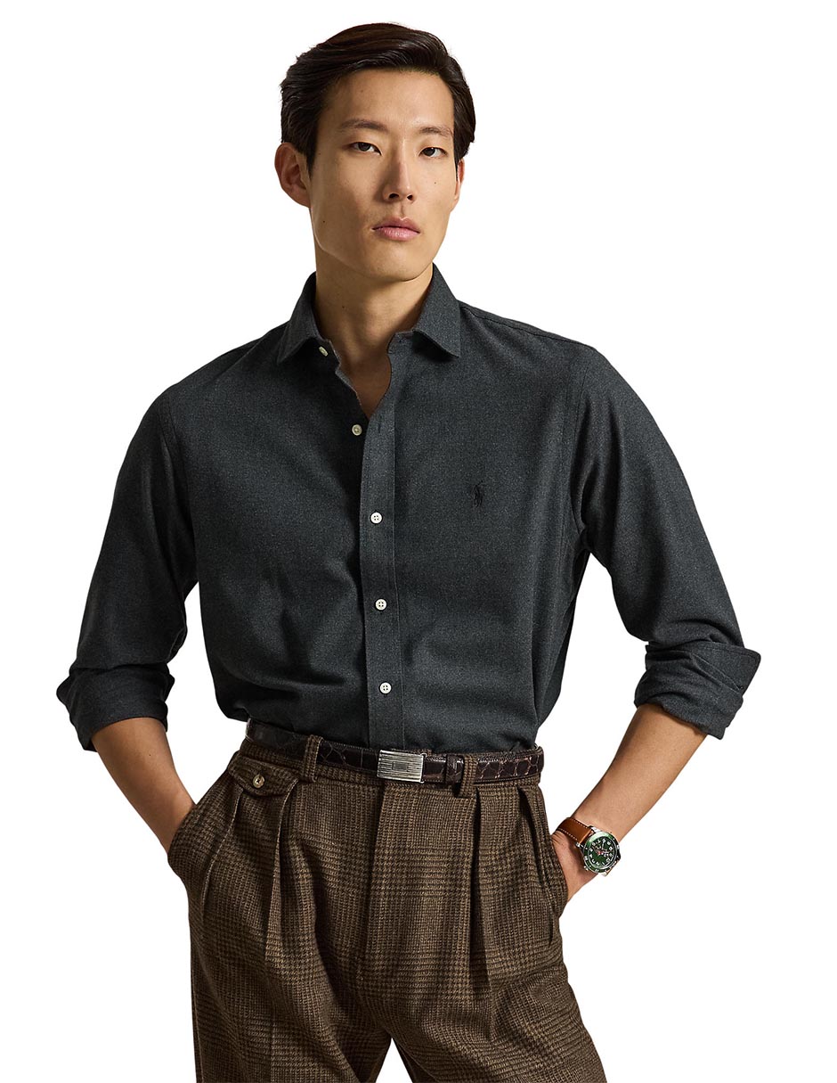 Camisa casual de algodón manga larga para hombre 2