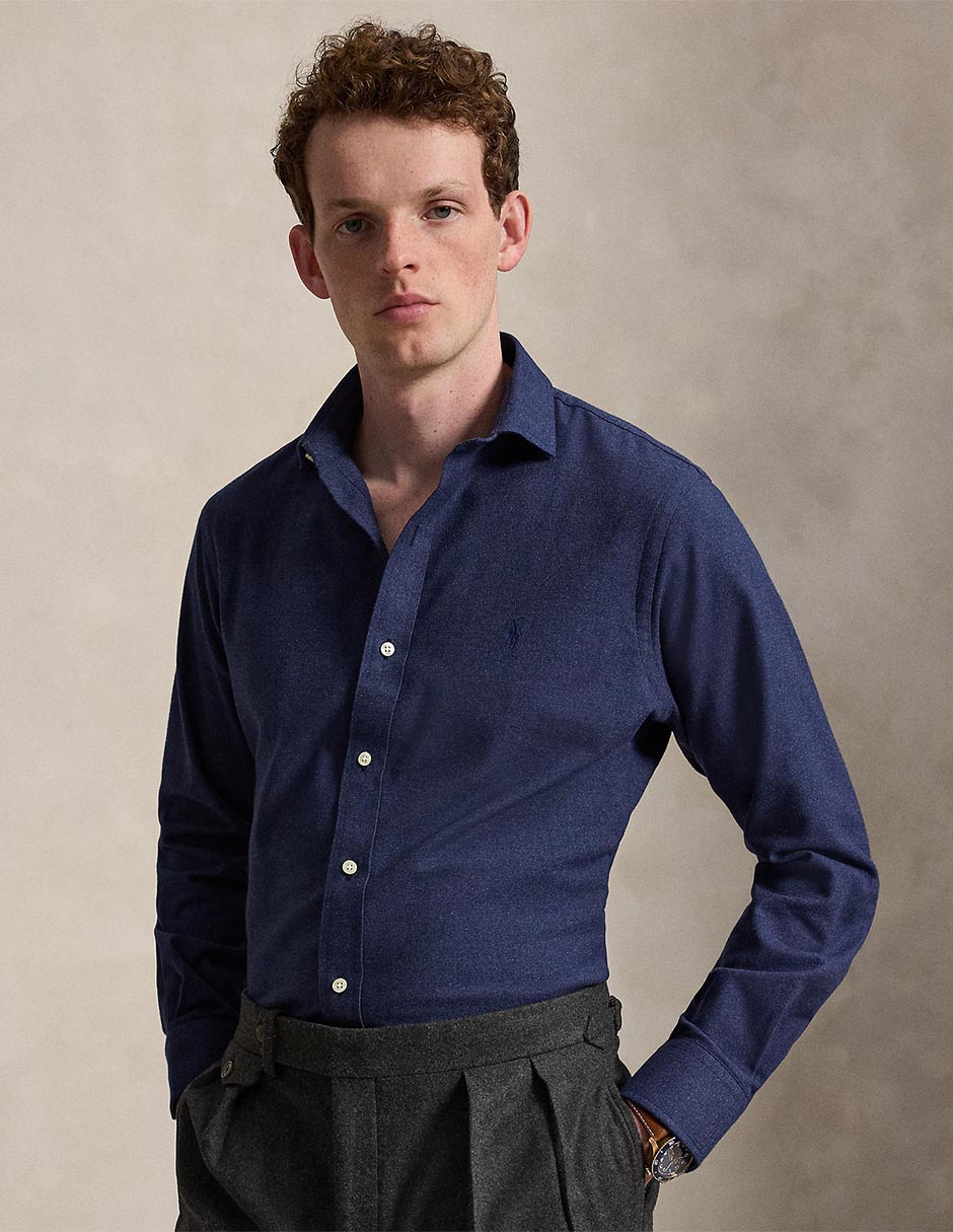 Camisa business casual de algodón manga larga para hombre