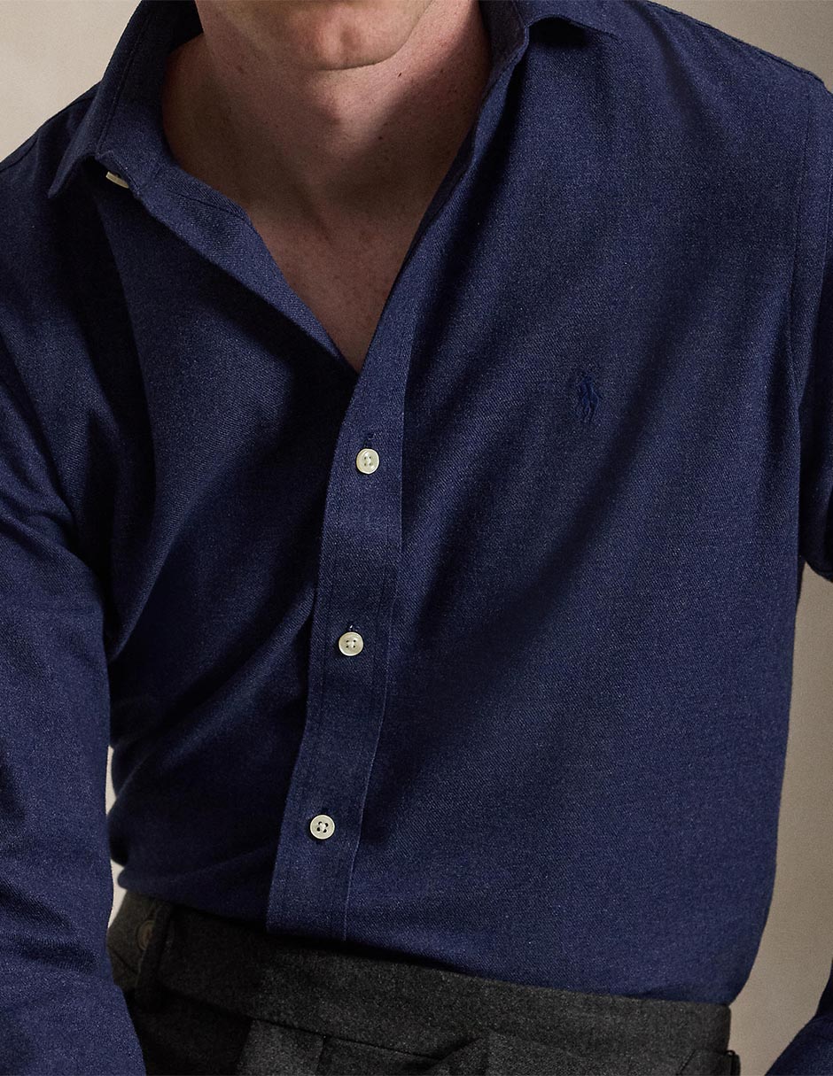 Camisa business casual de algodón manga larga para hombre 4