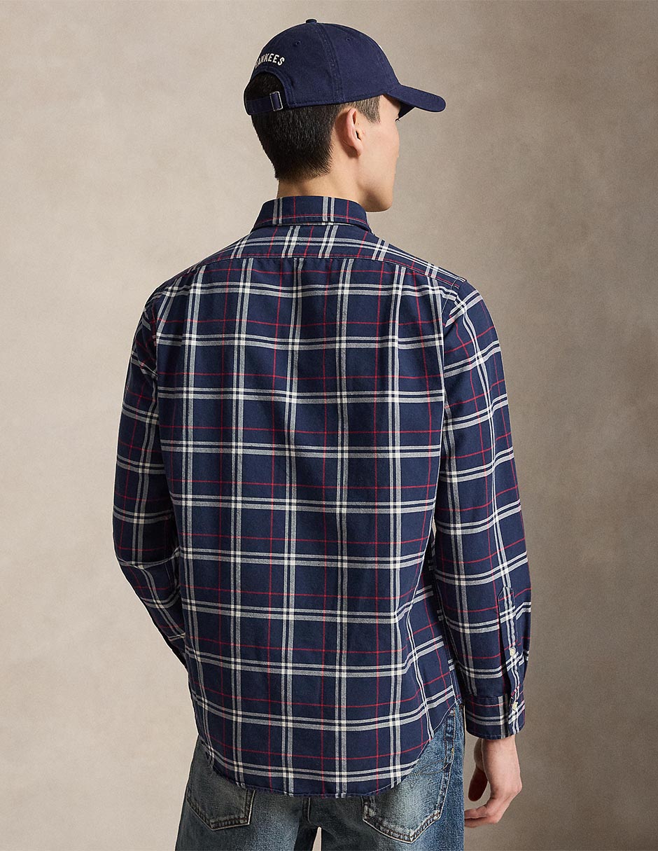 Camisa business casual de algodón manga larga para hombre 7
