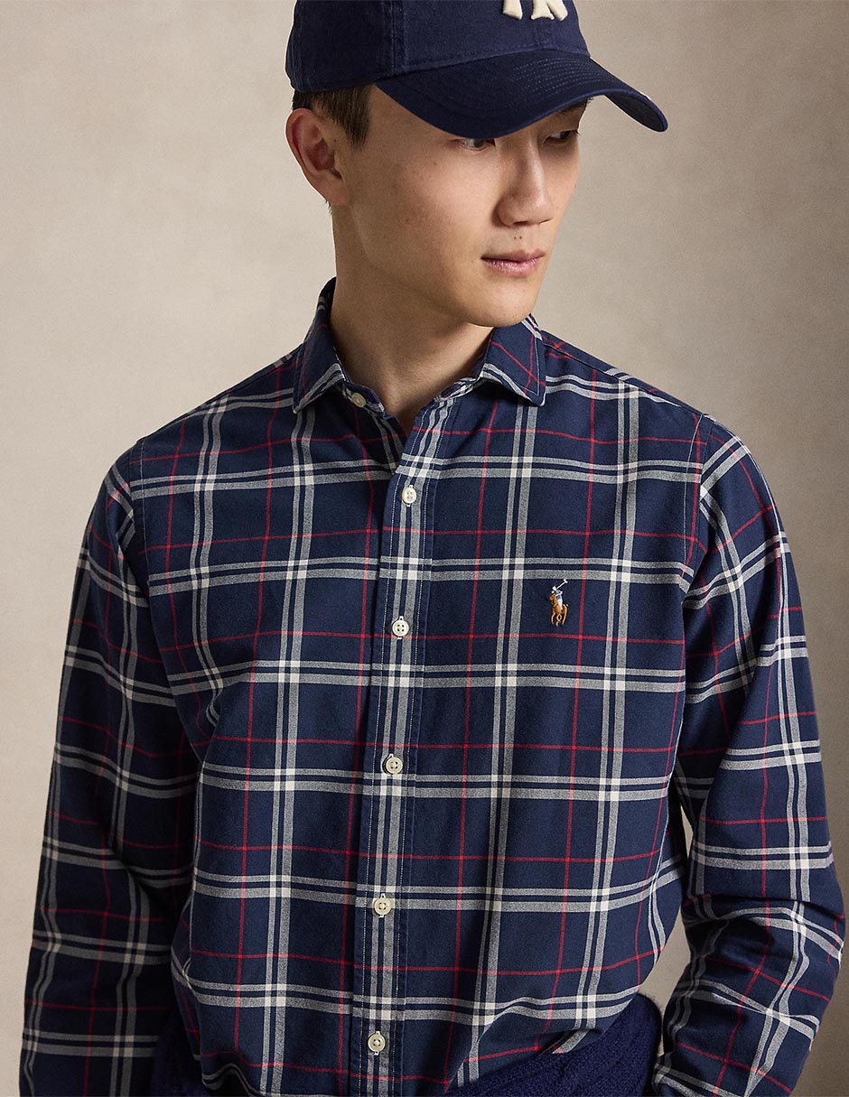 Camisa business casual de algodón manga larga para hombre 4