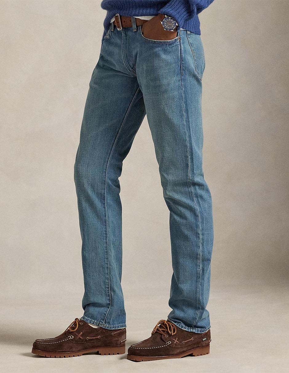 Jeans recto lavado desgastado para hombre 9