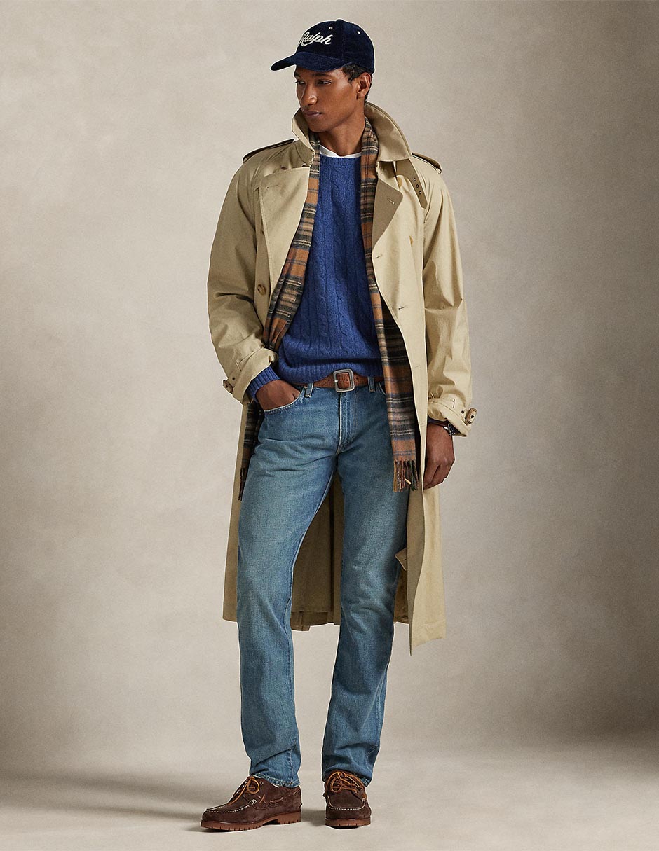 Jeans recto lavado desgastado para hombre 4