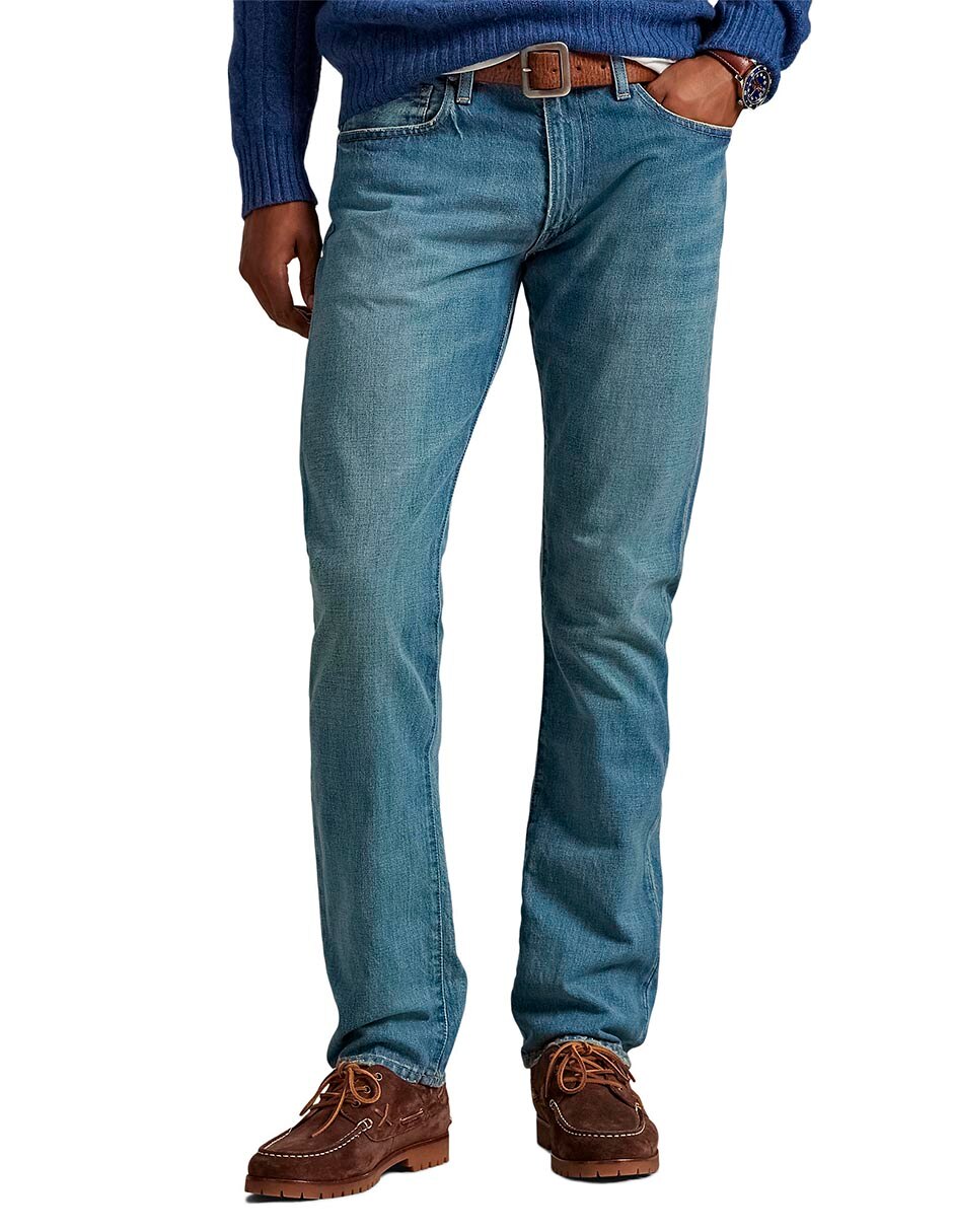Jeans recto lavado desgastado para hombre 10