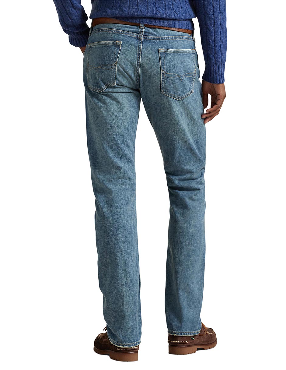 Jeans recto lavado desgastado para hombre 3