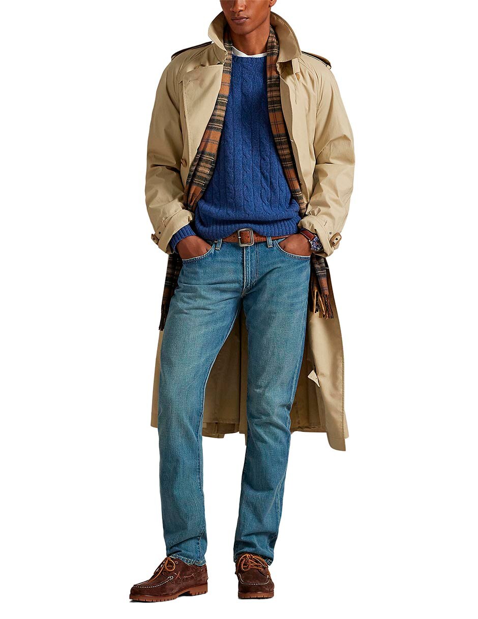 Jeans recto lavado desgastado para hombre 6