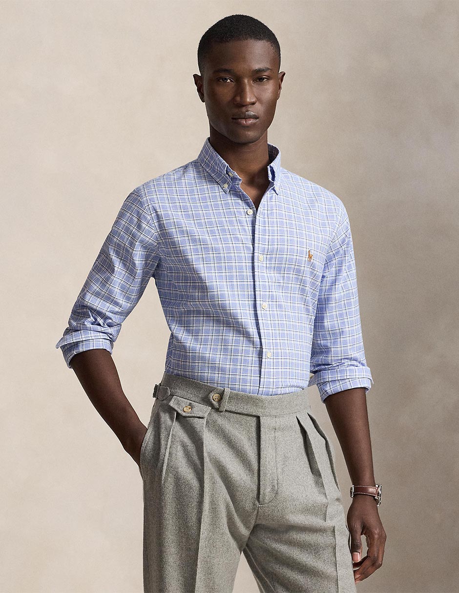 Camisa casual de algodón manga larga para hombre Camisa casual de algodón manga larga para hombre