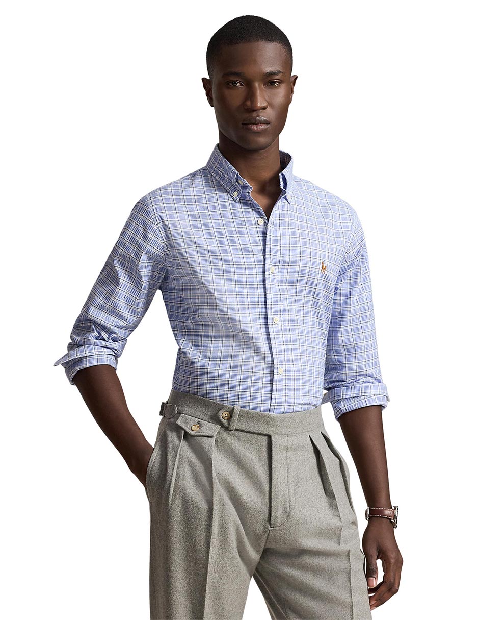 Camisa casual de algodón manga larga para hombre 6