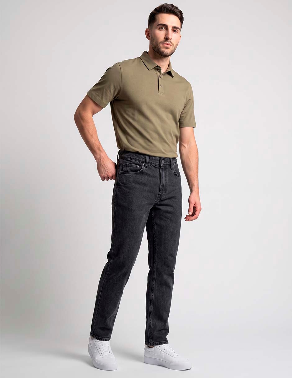 Pantalón casual straight de algodón para hombre Pantalón casual straight de algodón para hombre