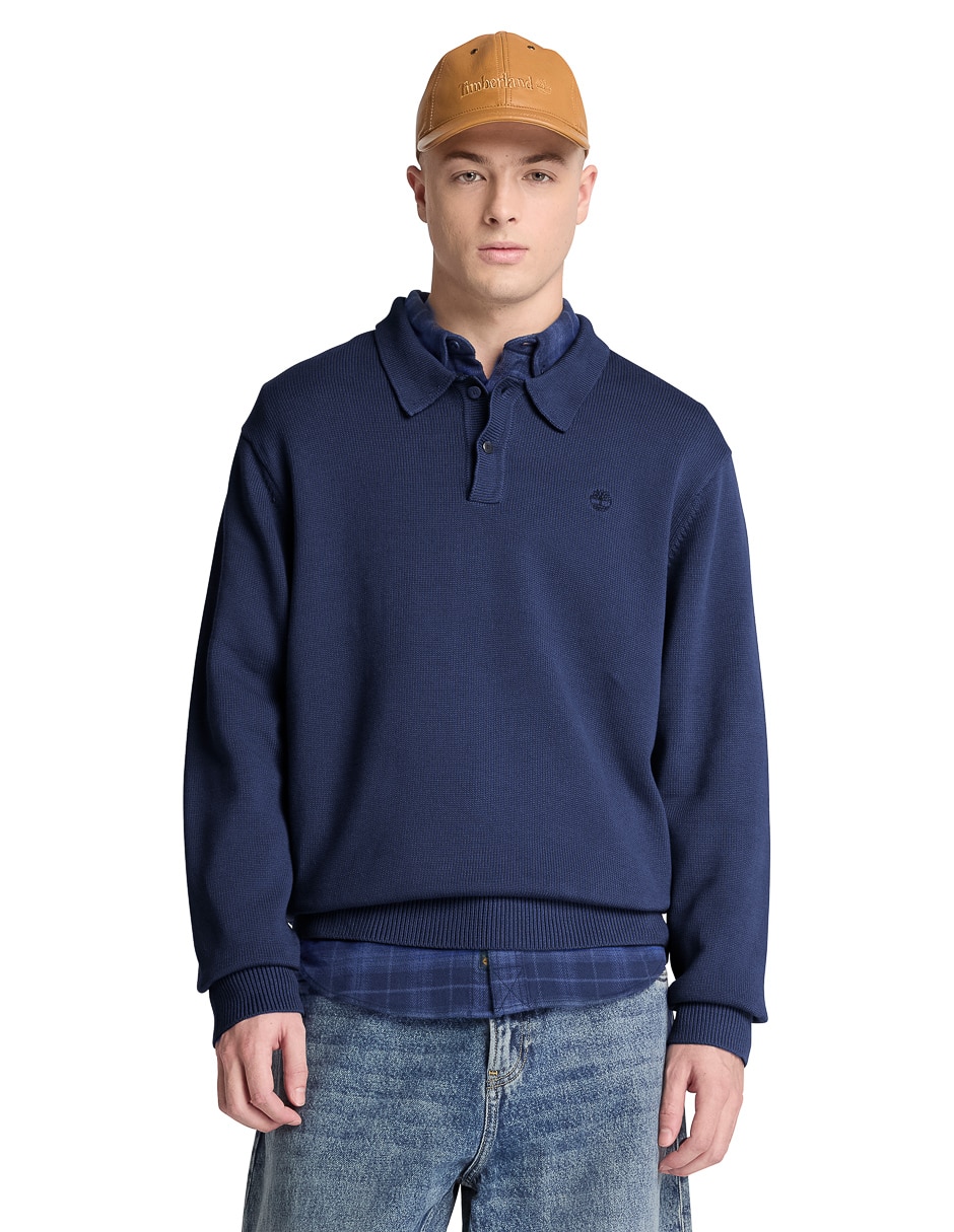 Suéter cuello con botón para hombre Suéter cuello con botón para hombre