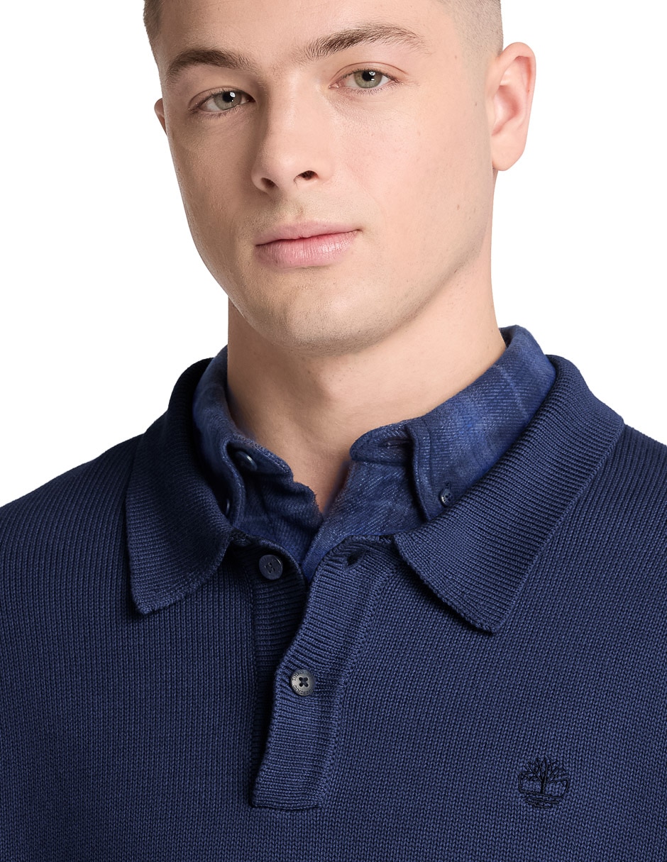 Suéter cuello con botón para hombre 3