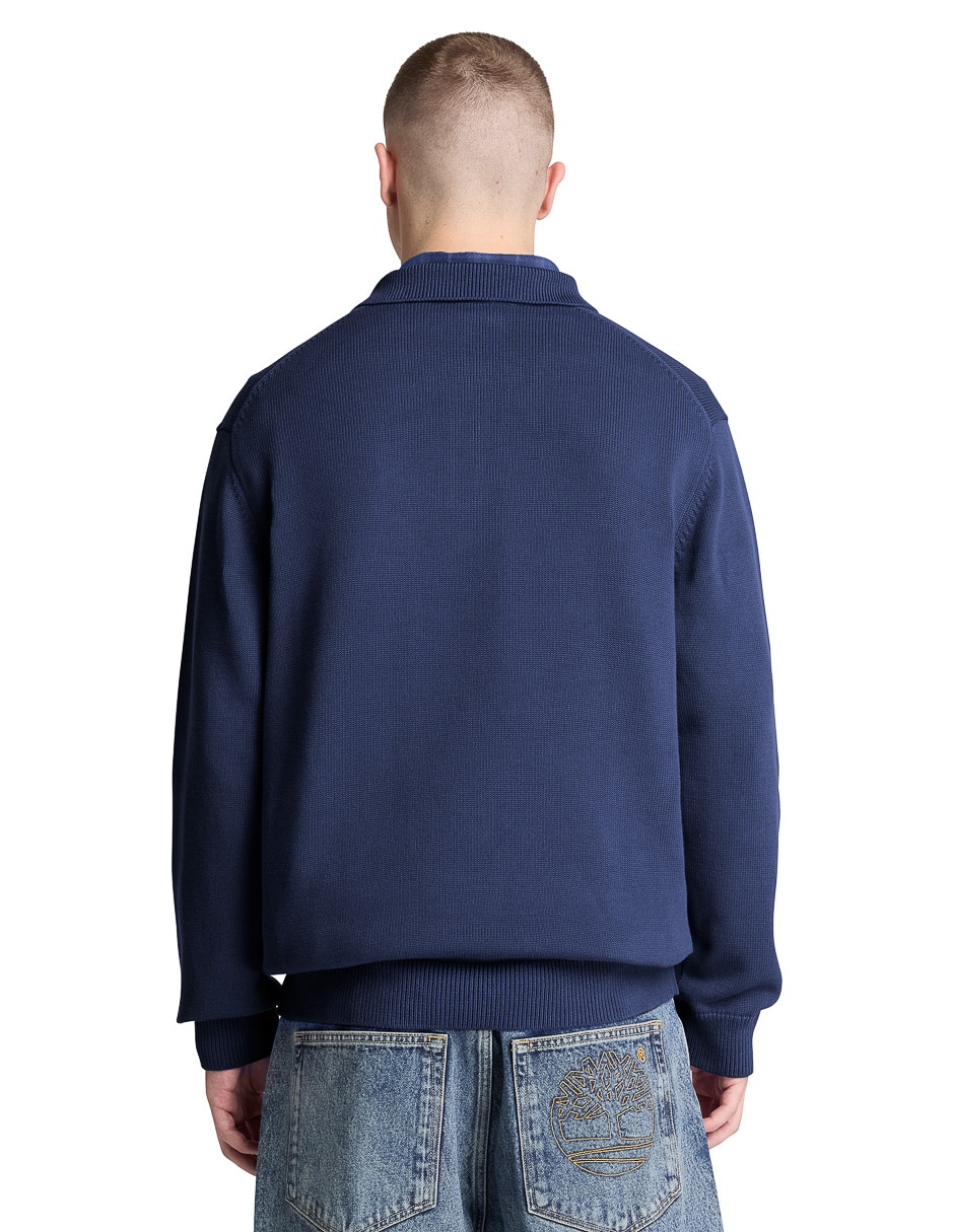 Suéter cuello con botón para hombre 2