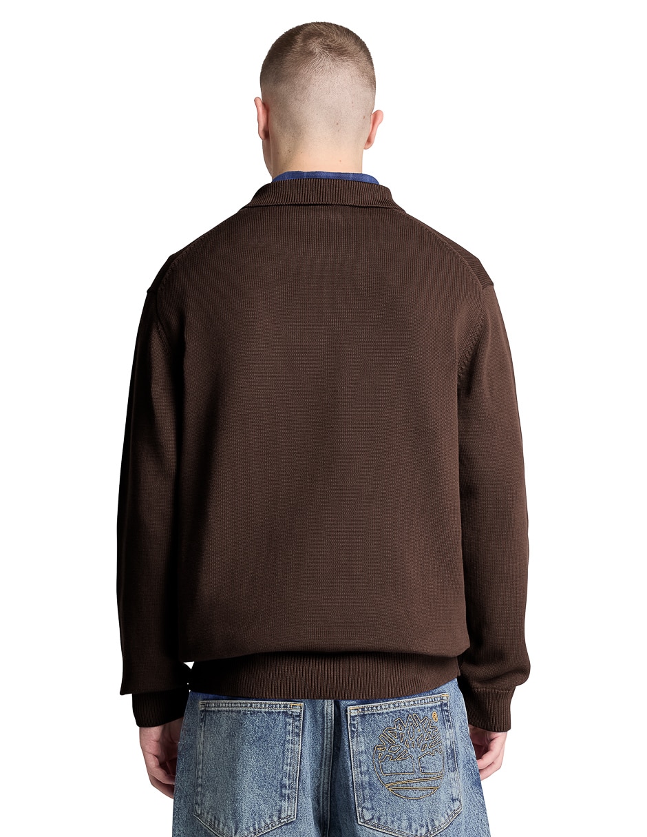Suéter cuello con botón para hombre 4