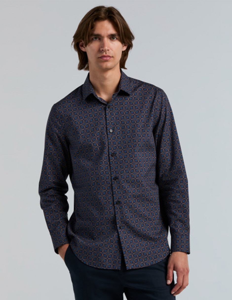 Camisa casual de algodón manga larga para hombre Camisa casual de algodón manga larga para hombre