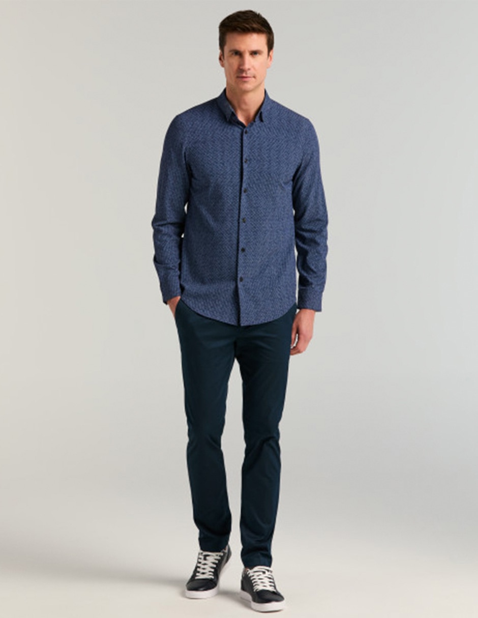 Camisa casual manga larga para hombre 4