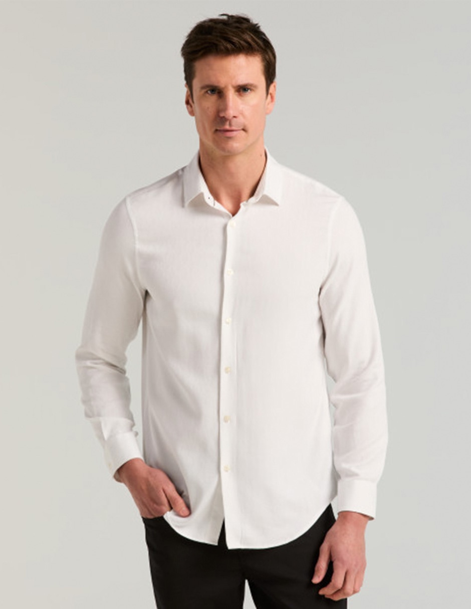 Camisa casual de algodón manga larga para hombre Camisa casual de algodón manga larga para hombre