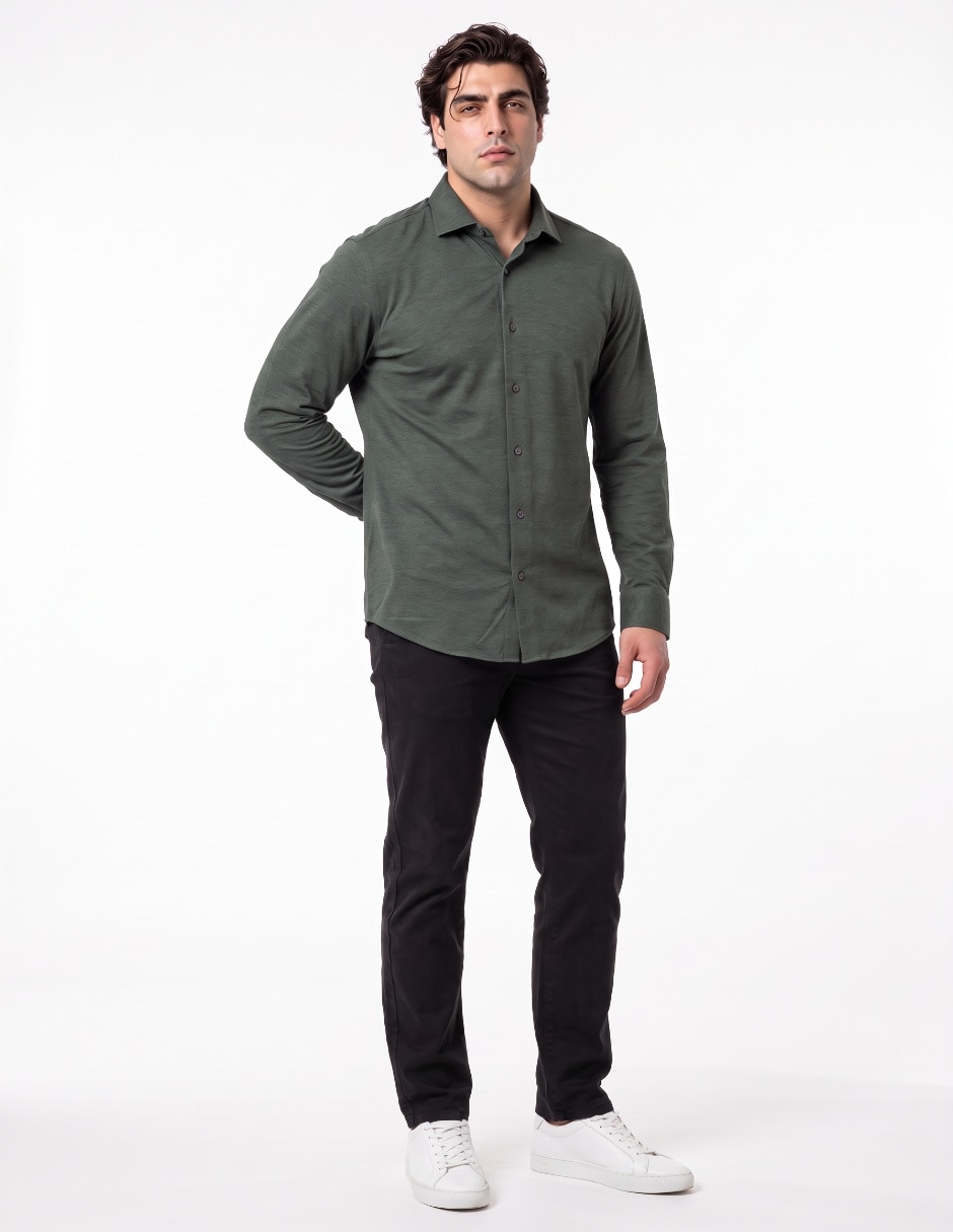 Camisa casual de algodón manga larga para hombre 3