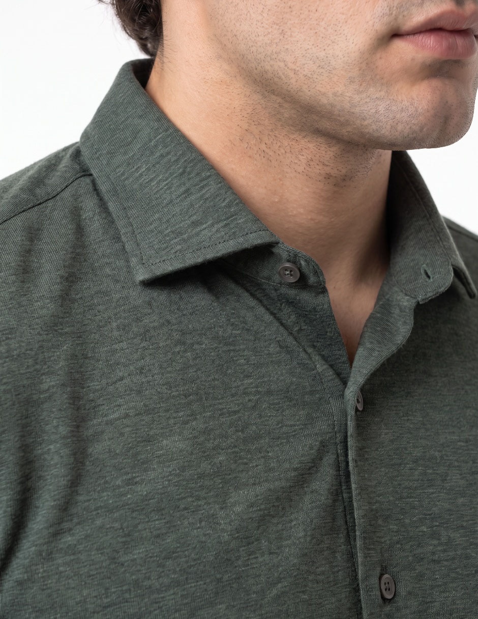 Camisa casual de algodón manga larga para hombre 4