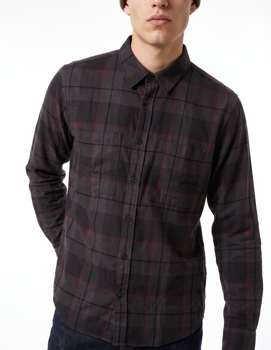 Camisa casual manga larga para hombre 4