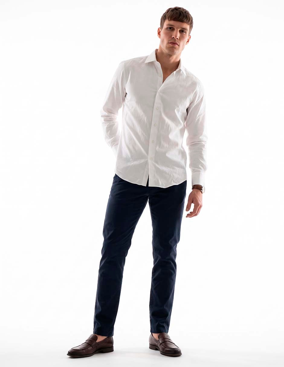 Camisa casual de algodón manga larga para hombre Camisa casual de algodón manga larga para hombre
