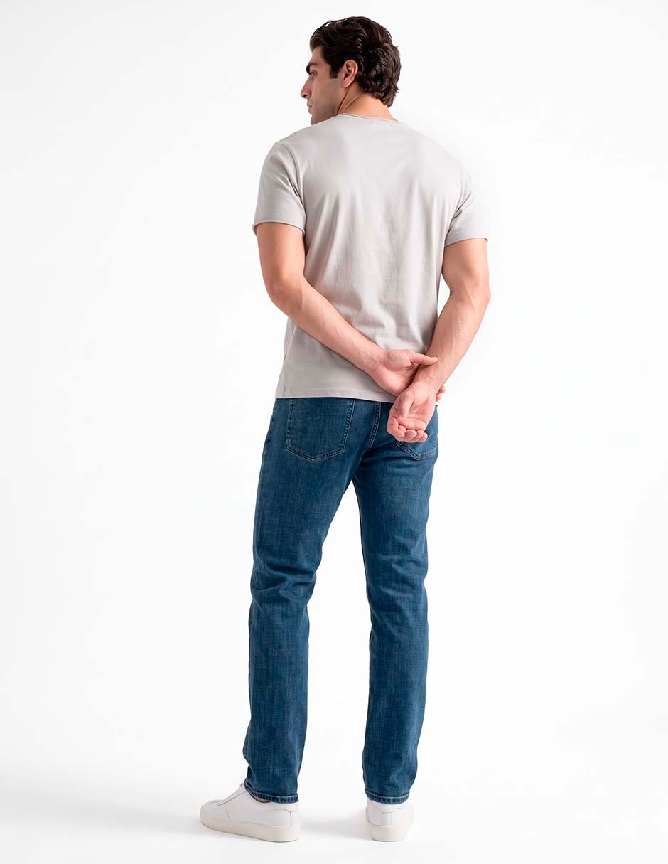 Jeans recto lavado obscuro para hombre 2