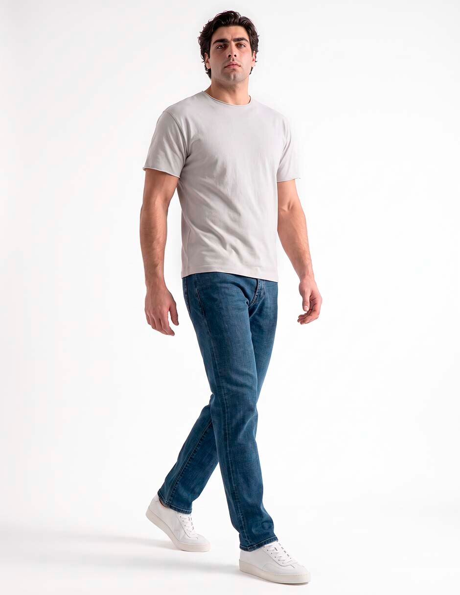 Jeans recto lavado obscuro para hombre 3