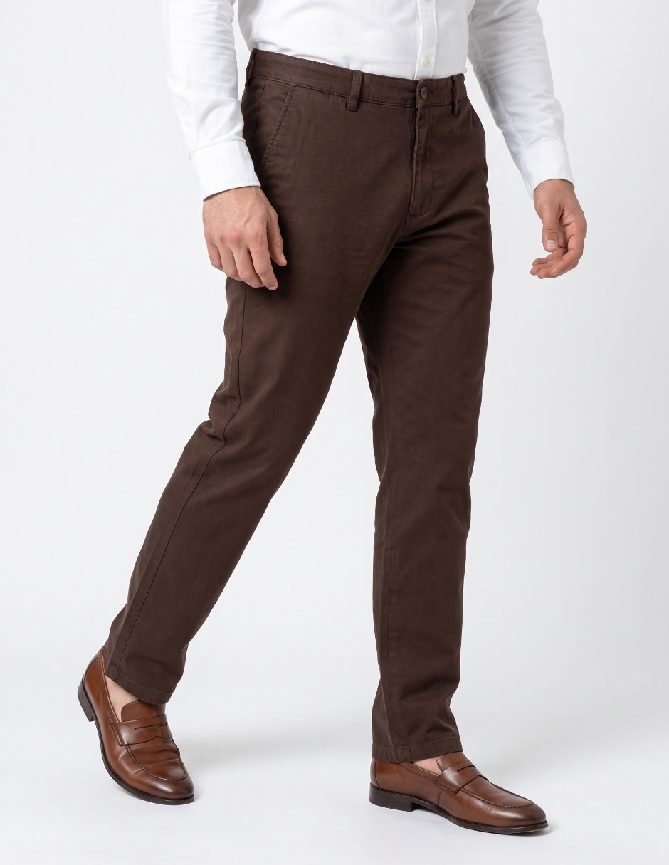 Pantalón straight de algodón y elastano para hombre