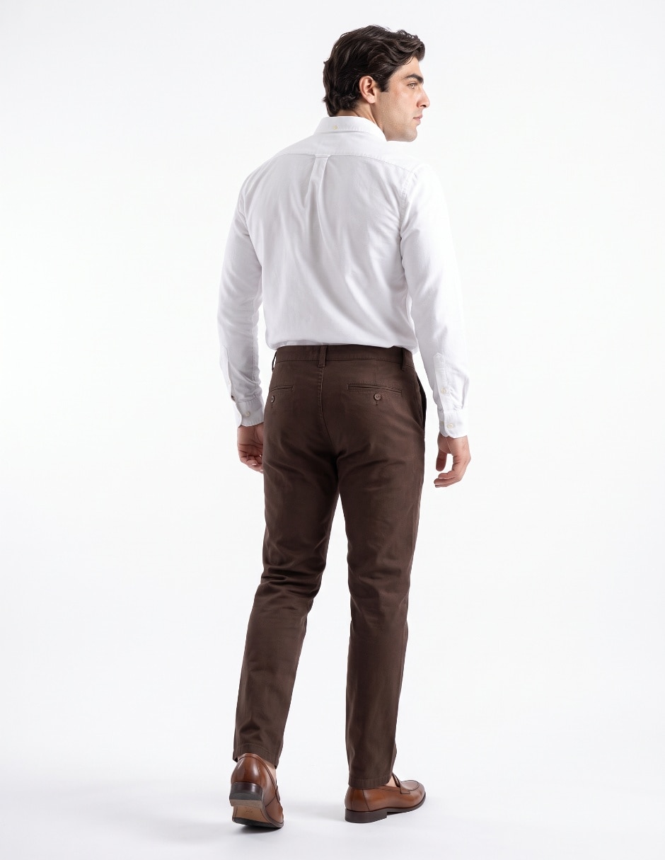 Pantalón straight de algodón y elastano para hombre 2