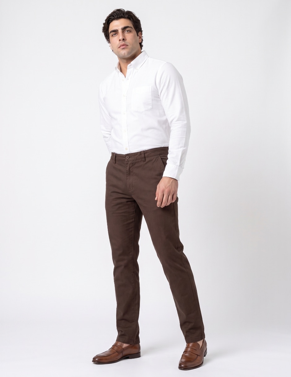Pantalón straight de algodón y elastano para hombre 3