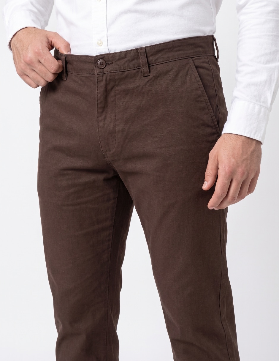 Pantalón straight de algodón y elastano para hombre 4