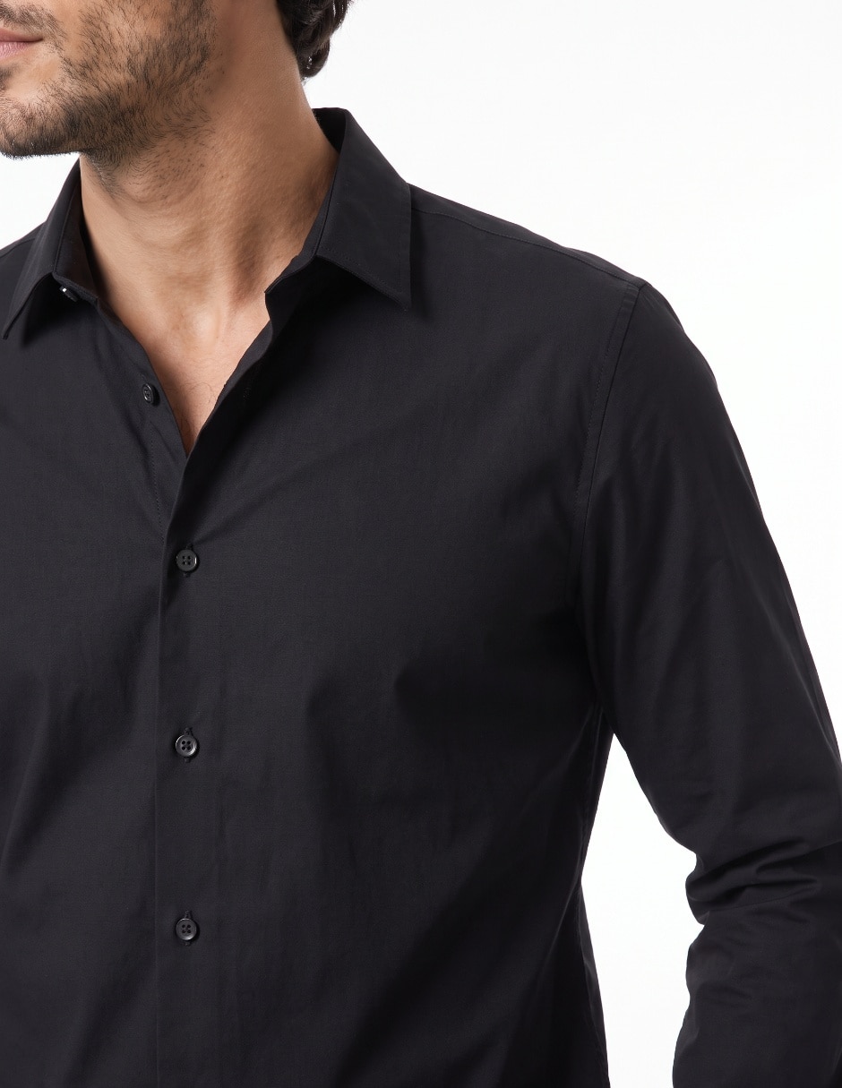 Camisa de vestir de algodón manga larga para hombre 4