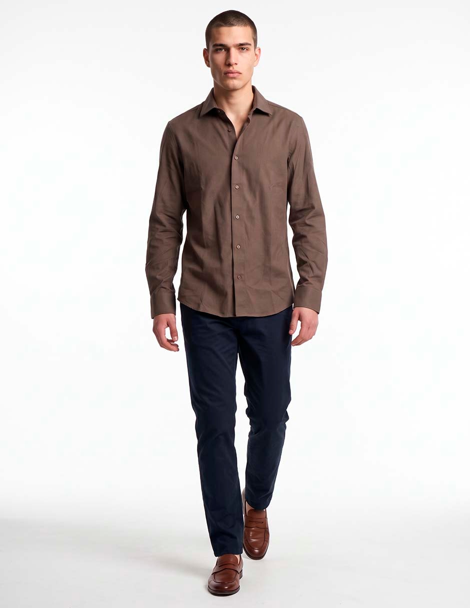 Camisa casual de algodón manga larga para hombre 3