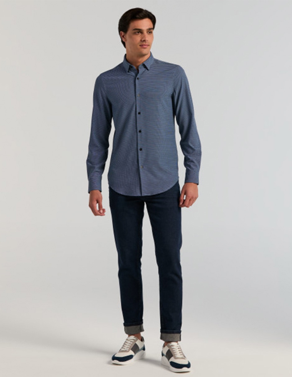 Camisa casual manga larga para hombre 2