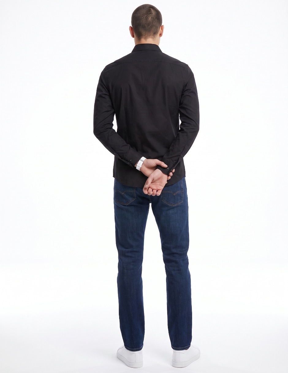 Camisa casual manga larga para hombre 2