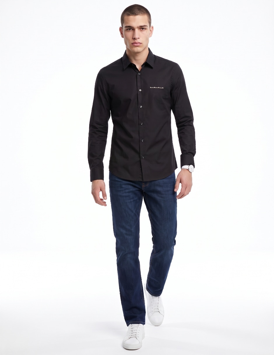 Camisa casual manga larga para hombre 3