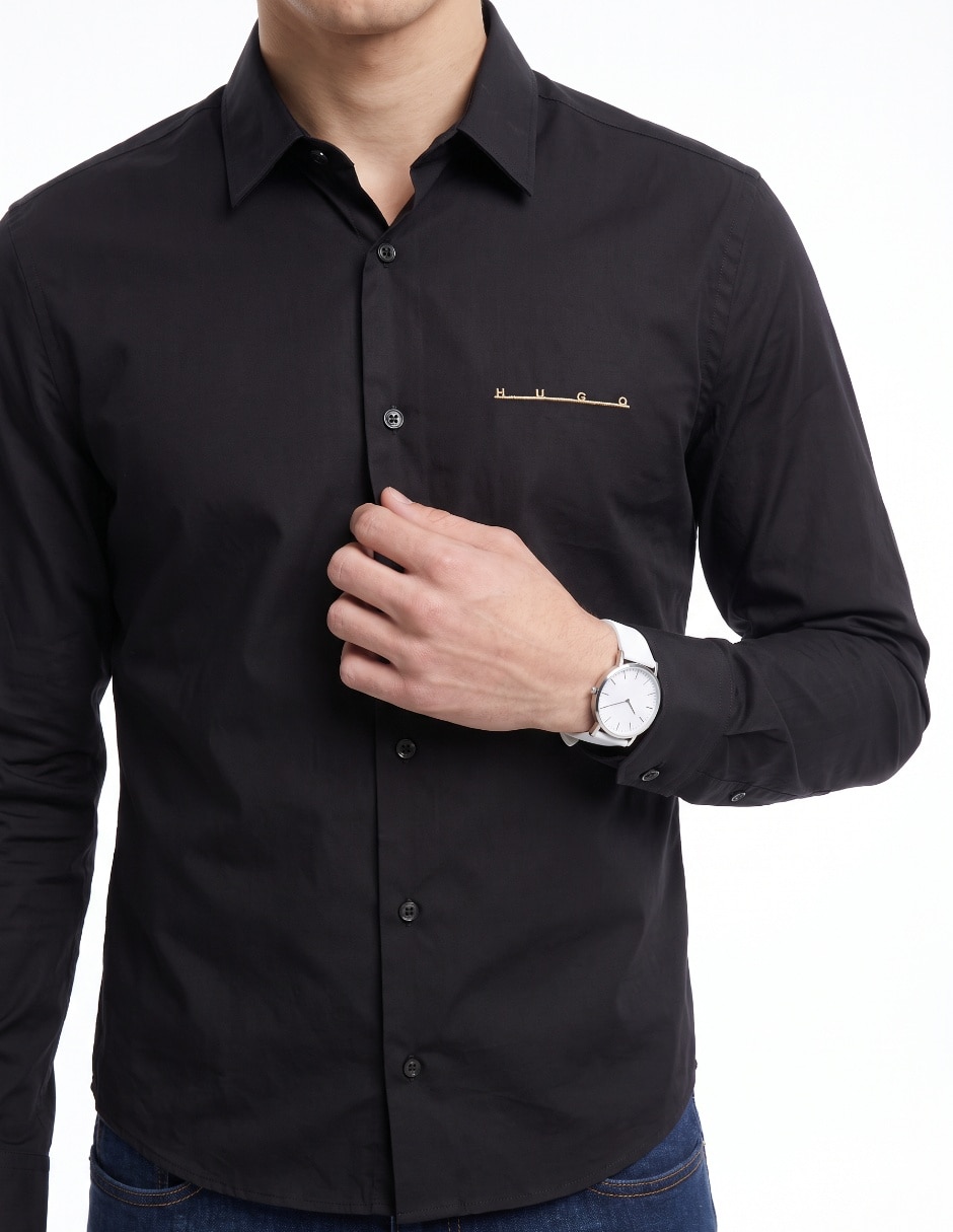 Camisa casual manga larga para hombre 4